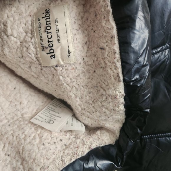 *SOLD* ABERCROMBIE & FITCH | color-block jacket puffer glossy navy pink sz 9 10 - Picture 7 of 7